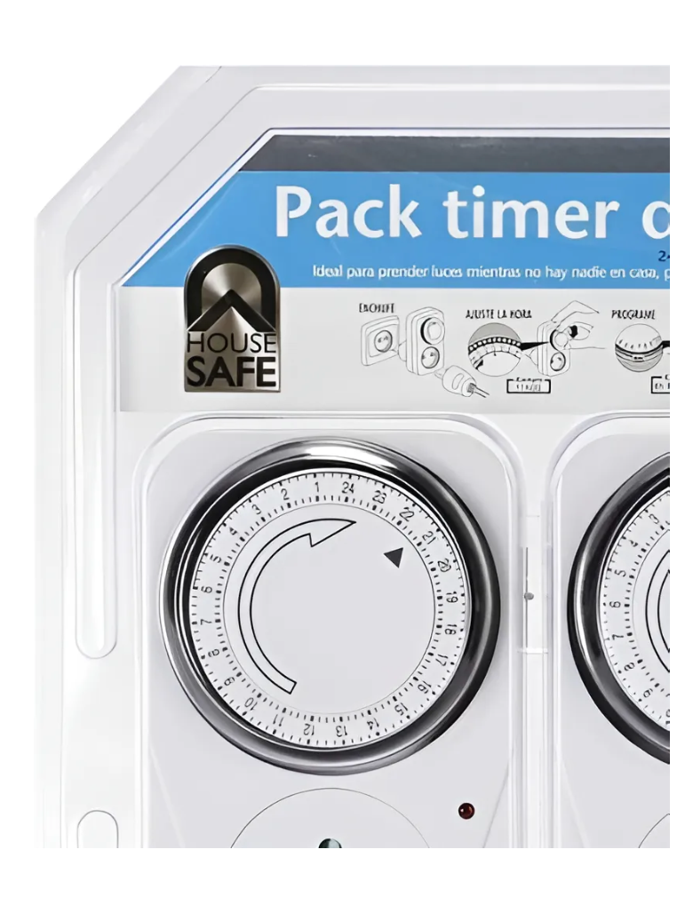 Temporizador Eléctrico Pack 2 Timer Diario House Safe