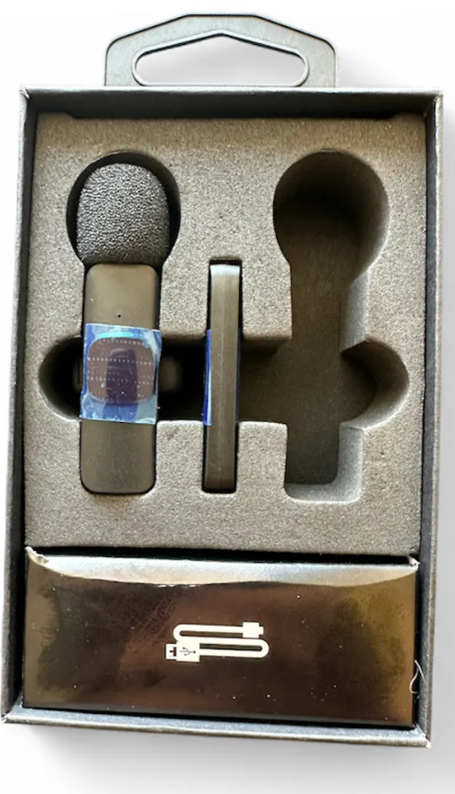 Micrófono Inalámbrico Solapa Lavalier Para Celular Usb-c Color Negro