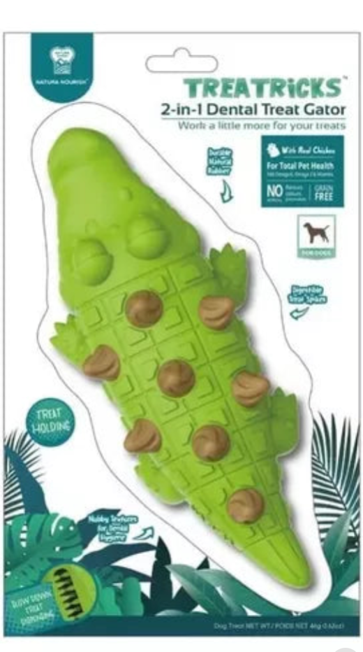 Juguete - Natura Nourish Pet Treat 2 En 1 Dental Cocodrilo